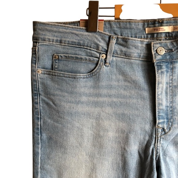 NWT Levi’s 711 Skinny Jeans Size 34 Eternal Indigo Light Wash NEW - Picture 5 of 15